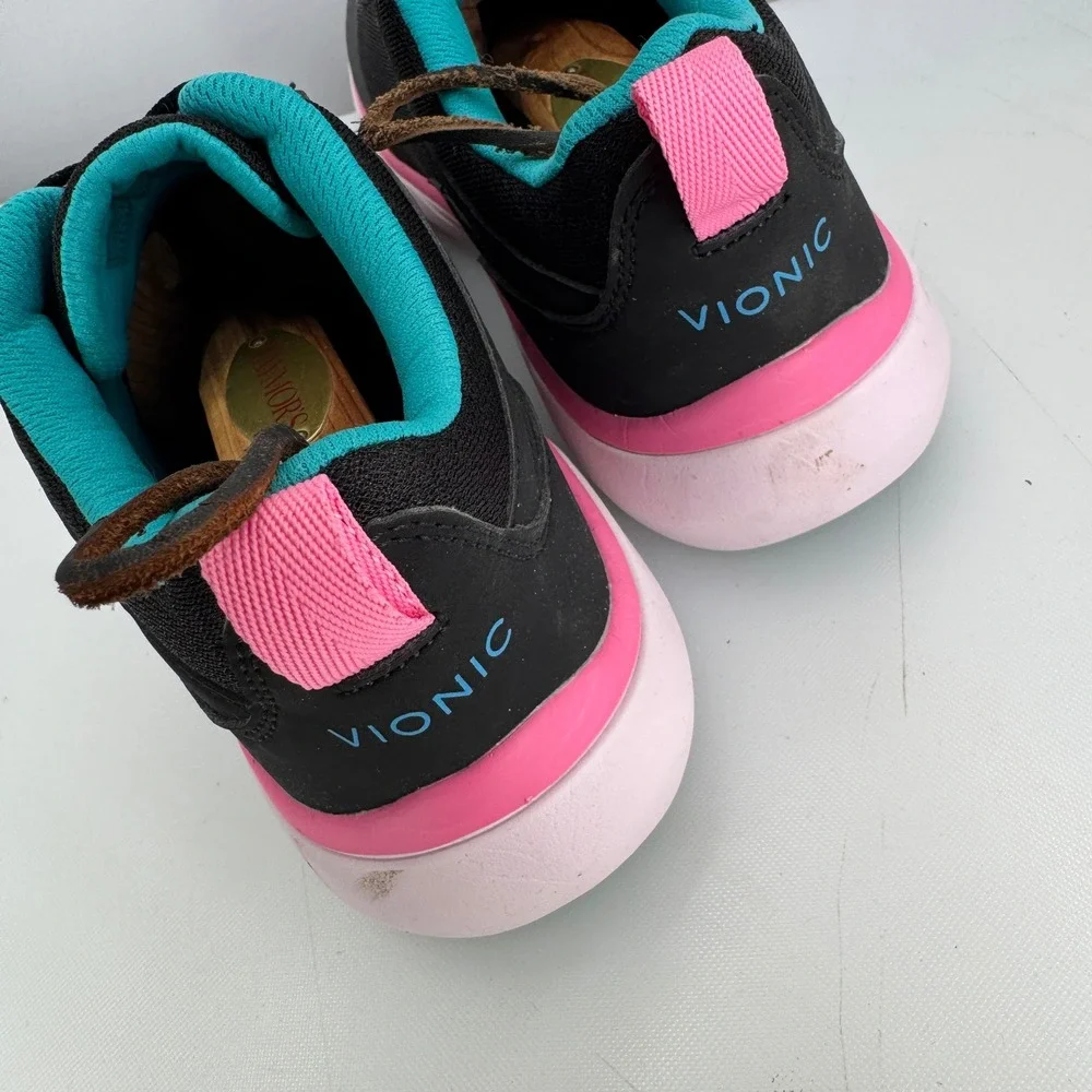 Vionic‎ Krisha Sneaker Womens 7.5 Black Pink Active Comfort Orthotic Walking